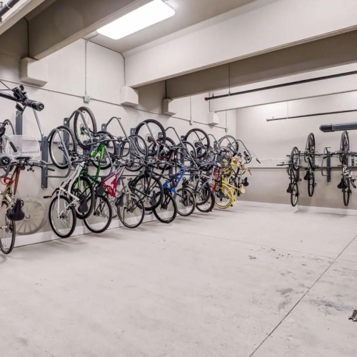 a room full of bicycles